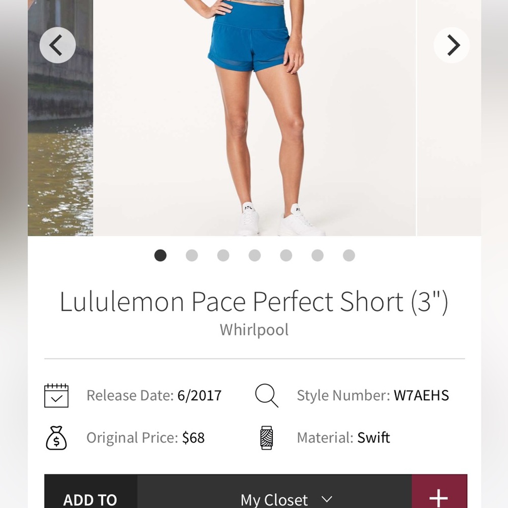 Lululemon pace perfect shorts 3”